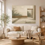 Sage Zen Courtyard Minimalist Wall Art Canvas Print - Image 7
