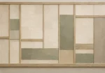 Sage Shoji Panel Minimalist Wall Art Canvas Print