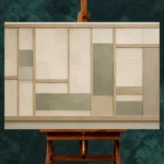 Sage Shoji Panel Minimalist Wall Art Canvas Print - Image 2