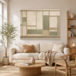 Sage Shoji Panel Minimalist Wall Art Canvas Print - Image 7