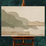 Moss Sage Japandi Minimalist Wall Art Canvas Print - Image 2