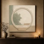 Sage Moon Gate Japandi Minimalist Wall Art Canvas Print - Image 7