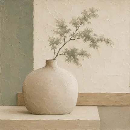 Sage Ceramic Still Life Minimalist Wall Art Canvas Print