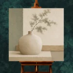 Sage Ceramic Still Life Minimalist Wall Art Canvas Print - Image 2