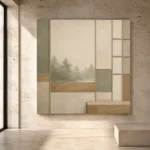 Sage Forest Shoji Minimalist Wall Art Canvas Print - Image 3