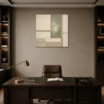 Sage Tatami Geometry Minimalist Wall Art Canvas Print displayed in a contemporary gallery-inspired room