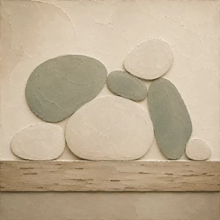 Sage Pebble Japandi Minimalist Wall Art Canvas Print