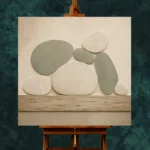 Sage Pebble Japandi Minimalist Wall Art Canvas Print - Image 2