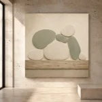 Sage Pebble Japandi Minimalist Wall Art Canvas Print - Image 3