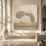 Sage Pebble Japandi Minimalist Wall Art Canvas Print - Image 8