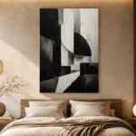 Black And White Geometric Monochrome Wall Art Canvas Print - Image 6