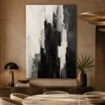 Black And White Abstract Monochrome Wall Art Canvas Print - Image 5
