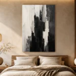 Black And White Abstract Monochrome Wall Art Canvas Print - Image 6