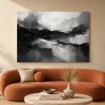 Black And White Organic Forms Monochrome Wall Art Canvas Print - Image 10