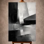 Architectural Blocks Monochrome Wall Art Canvas Print