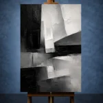 Architectural Blocks Monochrome Wall Art Canvas Print - Image 2