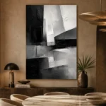 Architectural Blocks Monochrome Wall Art Canvas Print - Image 5