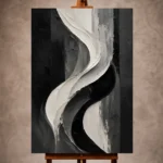 Flowing Curves Monochrome Wall Art Canvas Print