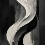 Flowing Curves Monochrome Wall Art Canvas Print