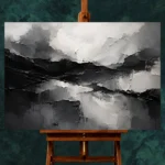Flowing Curves Monochrome Wall Art Canvas Print - Image 9