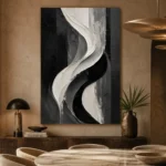 Flowing Curves Monochrome Wall Art Canvas Print - Image 5
