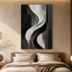 Flowing Curves Monochrome Wall Art Canvas Print - Image 6
