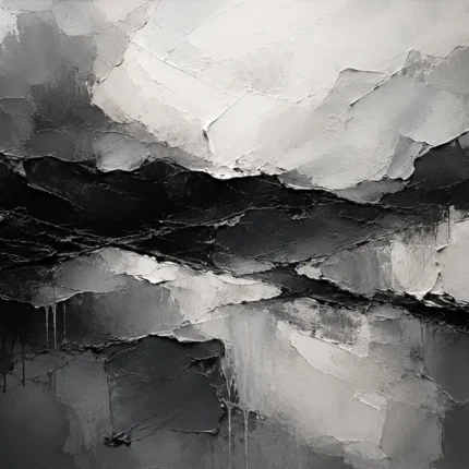 Layered Planes Monochrome Wall Art Canvas Print