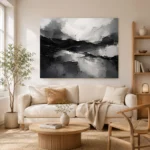 Layered Planes Monochrome Wall Art Canvas Print - Image 7