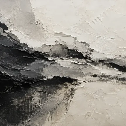 Mineral Formations Monochrome Wall Art Canvas Print