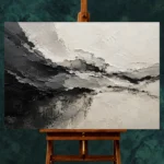 Mineral Formations Monochrome Wall Art Canvas Print - Image 2