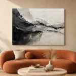 Mineral Formations Monochrome Wall Art Canvas Print - Image 3