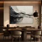 Mineral Formations Monochrome Wall Art Canvas Print - Image 4