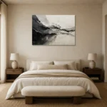 Mineral Formations Monochrome Wall Art Canvas Print showcased in an elegant minimalist interior