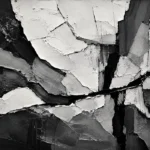Abstract Tectonic Layers Monochrome Wall Art Canvas Print