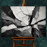 Abstract Tectonic Layers Monochrome Wall Art Canvas Print - Image 2