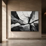 Abstract Tectonic Layers Monochrome Wall Art Canvas Print - Image 5