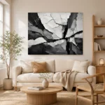 Abstract Tectonic Layers Monochrome Wall Art Canvas Print - Image 7