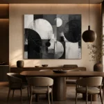 Black And White Circular Forms Monochrome Wall Art Canvas Print - Image 4