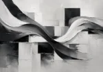 Flowing Ribbon Monochrome Wall Art Canvas Print