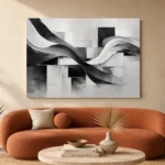 Flowing Ribbon Monochrome Wall Art Canvas Print - Image 3