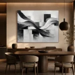 Flowing Ribbon Monochrome Wall Art Canvas Print - Image 4