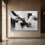 Flowing Ribbon Monochrome Wall Art Canvas Print - Image 5
