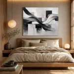 Flowing Ribbon Monochrome Wall Art Canvas Print - Image 8