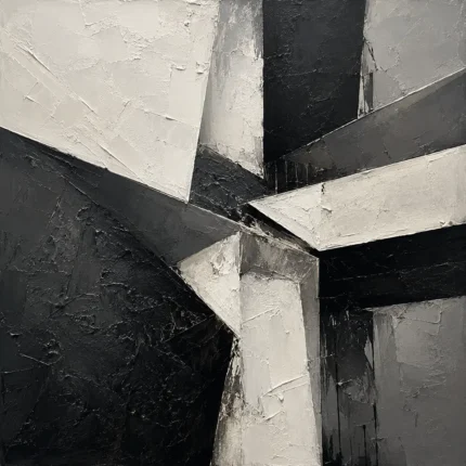 Angular Structures Monochrome Wall Art Canvas Print