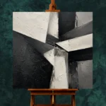 Angular Structures Monochrome Wall Art Canvas Print - Image 2