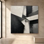 Angular Structures Monochrome Wall Art Canvas Print - Image 3