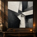 Angular Structures Monochrome Wall Art Canvas Print - Image 4