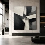 Angular Structures Monochrome Wall Art Canvas Print - Image 5