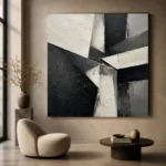 Angular Structures Monochrome Wall Art Canvas Print - Image 6