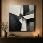 Angular Structures Monochrome Wall Art Canvas Print - Image 7